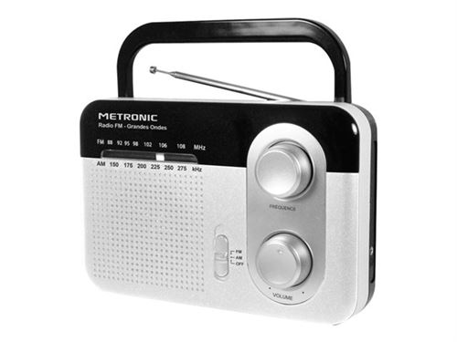 [477220] Metronic Radio Portatil AM/FM y Onda Larga - Colo blanco