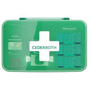 [51011009] Cederroth Dispensador para el Cuidado de Heridas - Incluye diferentes Tamaños de Apositos Color Azul, Toallitas para Heridas y Venda Autoadherente