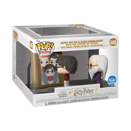 [63144] Funko Pop Moment Harry Potter Harry Potter y Albus Dumbledore con el Espejo de Erised - Set de Figuras de Vinilo - Altura 10.5cm, Ancho 20cm aprox.