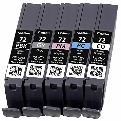 [6403B007] Canon PGI72 Pack de 5 Cartuchos de Tinta Originales - Negro Photo, Gris, Magenta Photo, Cyan Photo, Optimizador - 6403B007