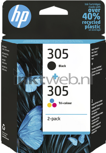 [6ZD17AE] HP 305 Negro + Color Pack de 2 Cartuchos de Tinta Originales - 6ZD17AE