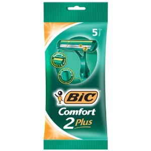 [838535] Bic Confort 2 Pack de 5 Maquinillas de Afeitar Desechables de 2 Hojas - Tira Lubricante con Aloe Vera