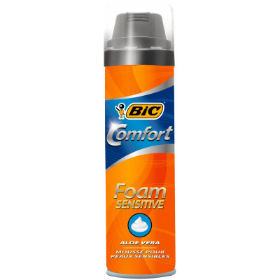 [8509055] Bic Foam Sensitive Comfort Espuma de Afeitar - Facil de Aplicar - Contiene Aloe Vera - Capacidad 250ml