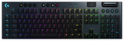 [920-008906] Logitech G915 Teclado Mecanico Gaming Inalambrico USB - Teclas Mecanicas GL Tactil - Iluminacion RGB Lightsync - Tecnologia Lightspeed - Superficies de Metal - Color Negro