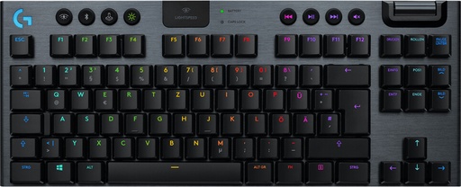 [920-009499] Logitech G915 TKL Teclado Mecanico Compacto Gaming Inalambrico USB - Teclas Mecanicas GL Tactil - Iluminacion RGB Lightsync - Tecnologia Lightspeed - Superficies de Metal - Color Negro