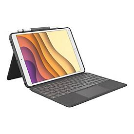 [920-009643] Logitech Combo Touch Funda con Teclado Retroiluminado Inalambrico para iPad Air 3ª Generacion y iPad Pro 10.5" - Trackpad -Escritura Comoda - Color Gris