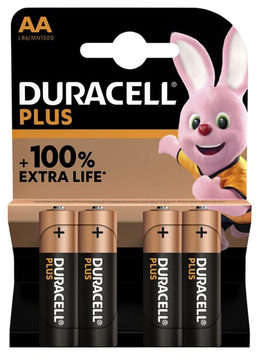 [940279] Duracell MN1500B4 Pilas Alcalinas AA LR6 1.5V Plus Power (4 unidades)