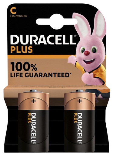 [940280] Duracell Pilas Alcalinas C Plus LR14 1.5V - 2 Unidades