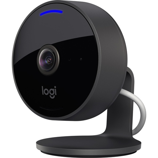 [961-000490] Logitech Circle View Camara de Videovigilancia WiFi FullHD 1080p - Angulo de Vision 180º - 2 Canales Audio - Microfono y Altavoz Integrado - Vision Nocturna - Color Negro