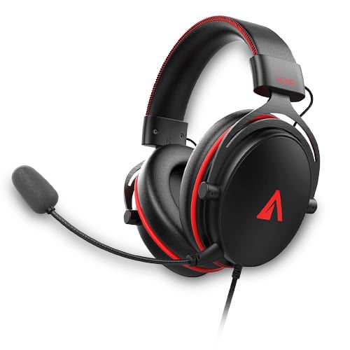 [AB854001] Abysm AG700 Auriculares Gaming 7.1 con Microfono Extraible - Diadema Ajustable - Almohadillas Acolchadas - Controles en Cable - Cable de 1.20m - Color Negro/Rojo