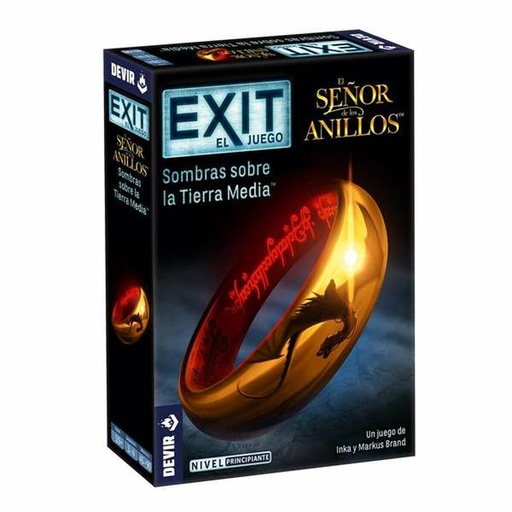 [BGEXIT20SP] Exit El Señor de los Anillos: Sombras sobre la Tierra Media Juego de Tablero - Tematica Fantasia - De 1 a 4 Jugadores - A partir de 10 Años - Duracion 45-90min. aprox.