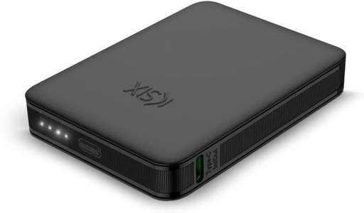 [BPB05HD01] Ksix Nano Powerbank 5.000 mAh - Tamaño de Bolsillo - Power Delivery - 20 W - Cable USB-C a USB-C - Indicadores LED - Color Negro