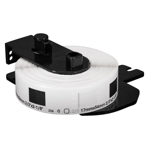 [BR-DK11204] Brother DK11204 - Etiquetas Genericas Precortadas Multiproposito - 17x54 mm - 400 Unidades - Texto negro sobre fondo blanco