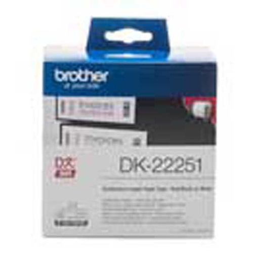 [BR-DK22251] Brother DK22251 - Etiquetas Genericas de Tamaño personalizado - Ancho 62mm x 15,24 metros - Texto rojo y negro sobre fondo blanco