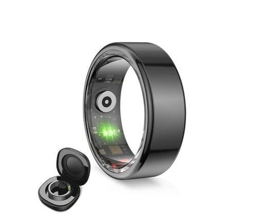 [BSR01N09] Ksix Saturn Anillo Inteligente - Autonomia Hasta 3 Dias - Actividad y Salud - Monitor de Sueño - 5ATM - Talla S (Talla 9) - Color Negro