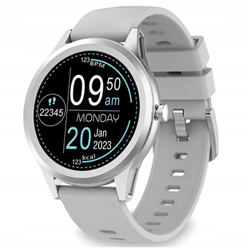 [BXSW12G] Ksix Globe Reloj Smartwatch Pantalla 1.28" - Bluetooth 5.0 BLE - Autonomia hasta 7 dias - Resistencia al Agua IP67 - Color Plata
