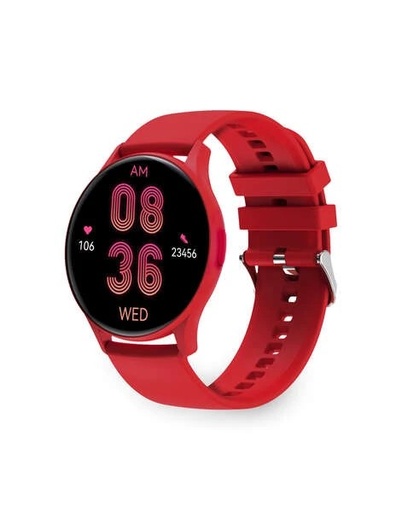 [BXSW16RJ] Ksix Core Smartwatch - Pantalla AMOLED 1,43? - Autonomia 5 Dias - Modos Deporte y Salud, Llamadas, Asistentes de voz - Sumergible - Color Rojo