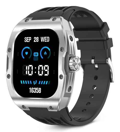 [BXSW25N] Ksix Hero Smartwatch - Pantalla AMOLED 1,95? AMOLED - Autonomia Hasta 7 Dias - Modos Deporte y Salud, Llamadas, Asistentes de voz - IP68 - Color Negro