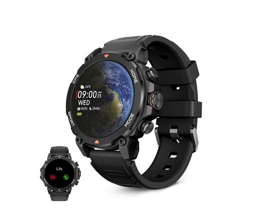 [BXSW26N] Ksix Explorer Smartwatch - Pantalla AMOLED 1,43? AMOLED - Autonomia Hasta 9 Dias - GPS - Modos Deporte y Salud, Llamadas, Asistentes de voz - 5ATM - Color Negro