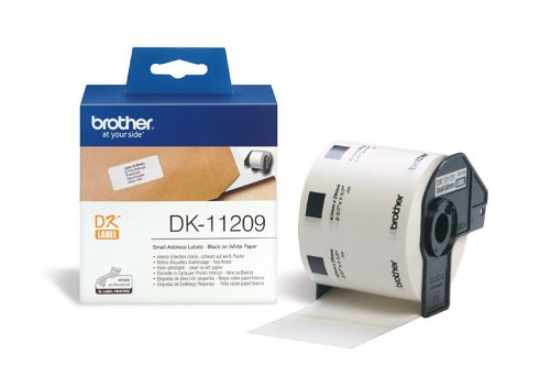 [DK11209] Brother DK11209 - Etiquetas Originales Precortadas de Direccion Pequeñas - 29x62 mm - 800 Unidades - Texto negro sobre fondo blanco