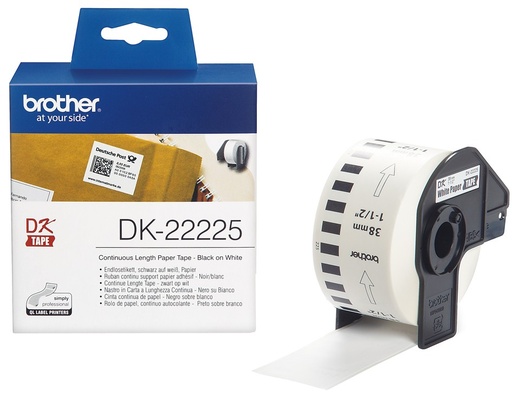 [DKN55224] Brother DKN55224 - Etiquetas No Adhesivas Originales de Tamaño personalizado - Ancho 54mm x 30,48 metros - Texto negro sobre fondo blanco