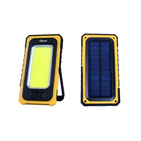 [EB0450] Elbat Linterna LED Solar Recargable - Gancho e Iman - Cob 10W 800LM - Color Negro