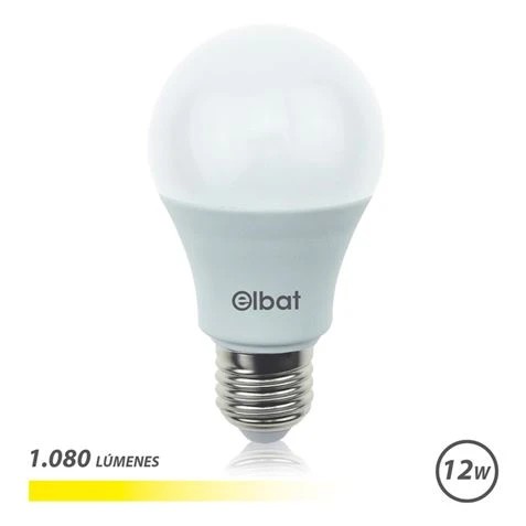 [EB0455] Elbat Bombilla LED A60 - 12W - 1080LM - E27 - Luz Calida - Color Blanco Calido