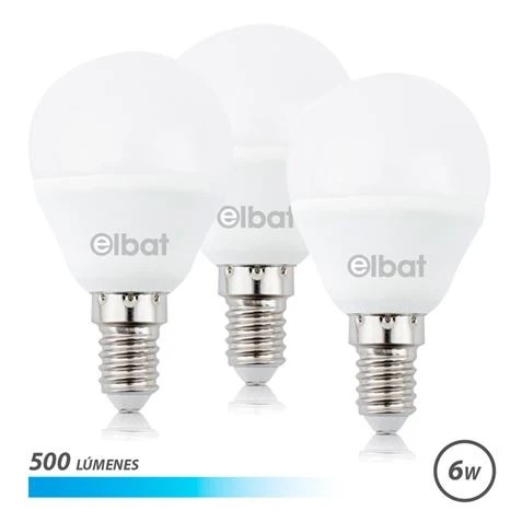 [EB0461] Elbat Pack de 3 Bombillas LED G45 de 6W - 500LM - Base E14 - Luz Fria