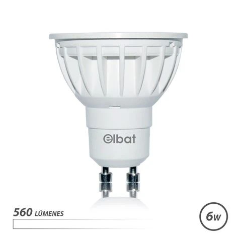 [EB0464] Elbat Bombilla LED GU10 6W 560LM Luz Blanca - Ahorro Energetico - Larga Duracion - Facil Instalacion - Color Blanco