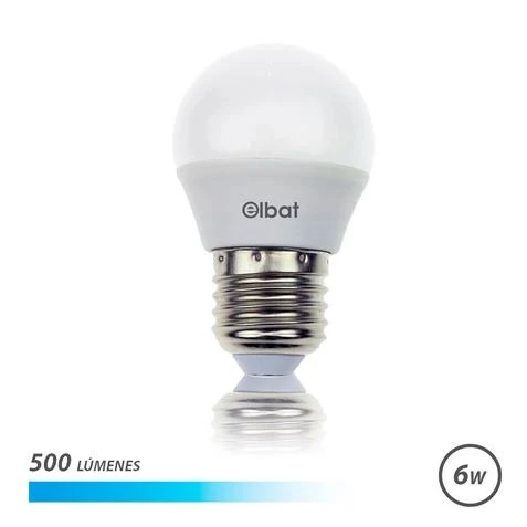 [EB0487] Elbat Bombilla LED G45 E27 6W 500 Lumenes - Luz Fria - Color Blanco