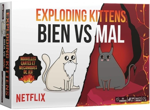 [EKIEK12ES] Exploding Kittens El Bien contra el Mal Juego de Cartas - Tematica Animales/Humor - De 2 a 5 Jugadores - A partir de 7 Años - Duracion 15min. aprox.