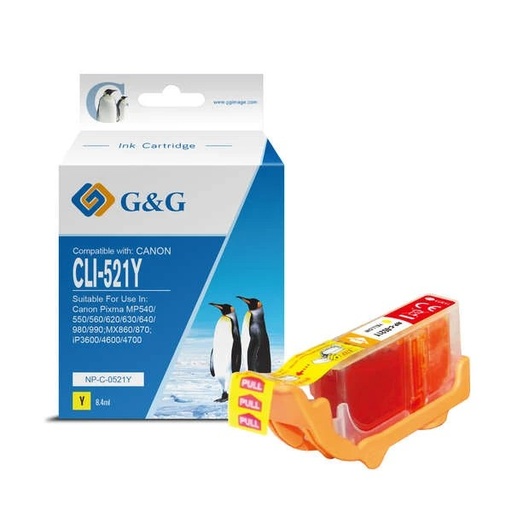 [GG-CLI521Y] G&G Canon CLI521 Amarillo Cartucho de Tinta Generico - Reemplaza 2936B001