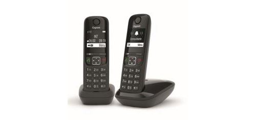 [L36852-H2816-D201] Gigaset AS690 Duo Telefono Inalambrico Dect + 1 Supletorio - Pantalla en B/N - Control de Volumen - Gran Autonomia