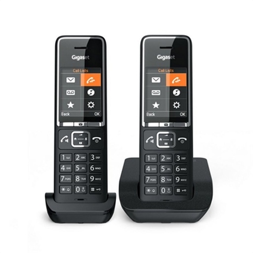 [L36852-H3001-D204] Gigaset Comfort 550 Duo Telefono Inalambrico Dect + 1 Supletorio - Identificador de Llamadas - Manos Libres - Control de Volumen - Color Negro