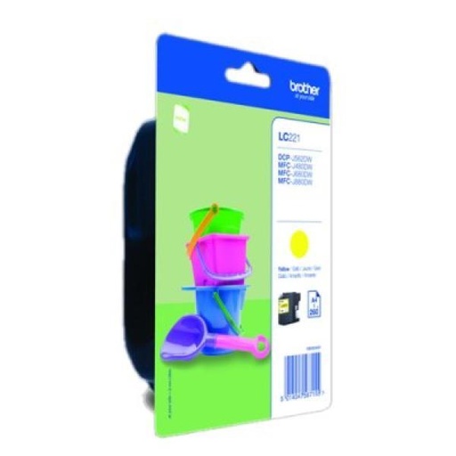[LC221YBP] Brother LC221 Amarillo Cartucho de Tinta Original - LC221YBP
