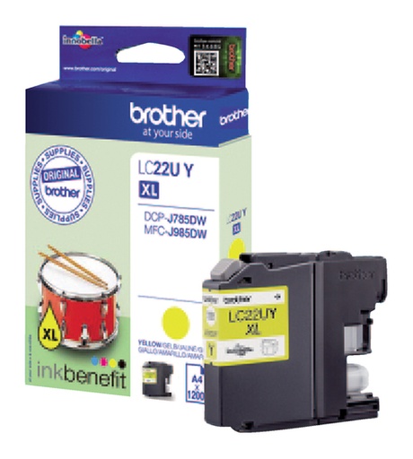 [LC22UYBP] Brother LC22U Amarillo Cartucho de Tinta Original - LC22UYBP