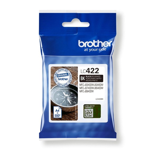 [LC422BK] Brother LC422 Negro Cartucho de Tinta Original - LC422BK