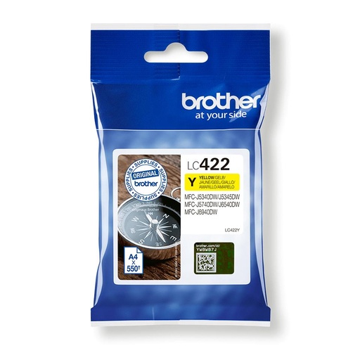 [LC422Y] Brother LC422 Amarillo Cartucho de Tinta Original - LC422Y