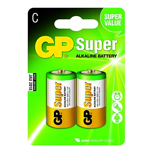 [LR14-B2 GP] GP Pack de 2 Pilas Super Alcalinas LR14 C 1.5V