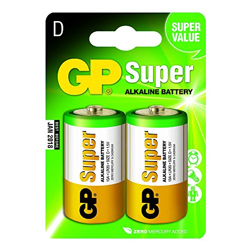 [LR20-B2 GP] GP Pack de 2 Pilas Super Alcalinas LR20 D 1.5V