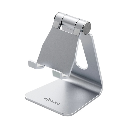 [MS1PM-081] Aisens Soporte de Sobremesa Tamaño M Ajustable (1 Pivote) para Movil / Tablet - Color Plata