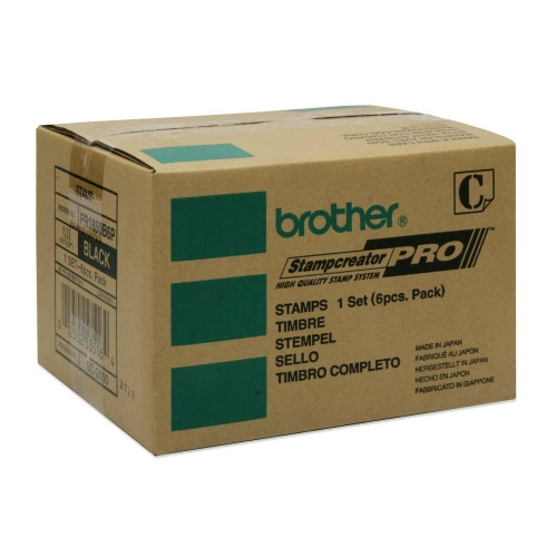 [PR1850B6P] Brother PR1850B6P Pack de 6 Monturas de Sellos Originales - 18x50mm - Color Negro