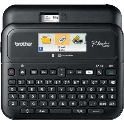 [PTD610BTVP] Brother P-Touch D610BT Rotuladora Electronica - Pantalla LCD a Color - Ancho Max. de Cinta 24mm - Bluetooth, USB - Color Negro