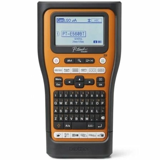 [PTE560BTVP] Brother PT-E560BTVP Rotuladora Electronica Bluetooth - Con Conexion a PC - Pantalla LCD - Ancho Max. de Cinta 18mm - Color Negro/Naranja