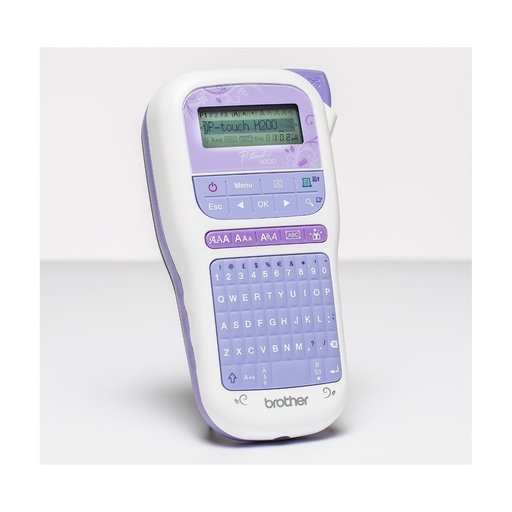 [PTH200] Brother PT-H200 Rotuladora Electronica Portatil - Pantalla LCD - Ancho de Cinta hasta 12mm - Velocidad de Impresion de 20mm/seg. - Color Violeta/Blanco