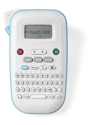 [PTN10] Brother PT-N10 Rotuladora Electronica de Sobremesa Portatil - Pantalla LCD - 3 Tipos de Letra, 10 Marcos y 250 Simbolos - Ancho de Cinta 12mm - Corte de Cinta Manual - Teclado QWERTY - Color Azul/Blanco