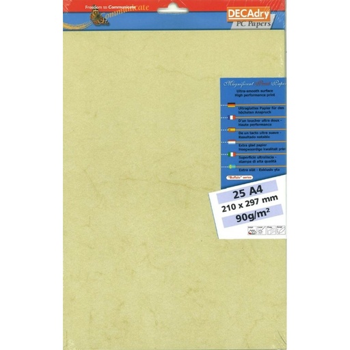 [SCL7850] Apli Pack de 25 Hojas de Papel Textura Habana - Ideal para Impresiones Especiales - Compatible con Impresoras Inkjet, Laser y Fotocopiadoras - Color Habana