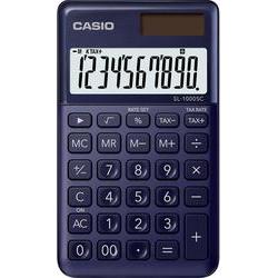 [SL-1000SC-NY] Casio SL-1000SC Calculadora de Bolsillo - Pantalla Extragrande de 10 Digitos - Alimentacion Solar y Pilas - Color Azul Oscuro