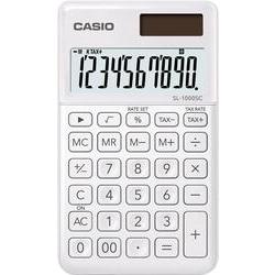 [SL-1000SC-WE] Casio SL-1000SC Calculadora de Bolsillo - Pantalla Extragrande de 10 Digitos - Alimentacion Solar y Pilas - Color Blanco
