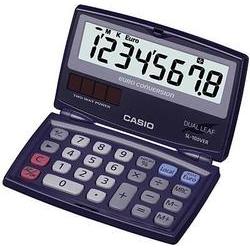 [SL-100VERA] Casio SL-100VERA Calculadora de Bolsillo Tipo Concha - Pantalla LC Extragrande de 8 Digitos - Funcion Conversor de Euros - Color Azul Oscuro